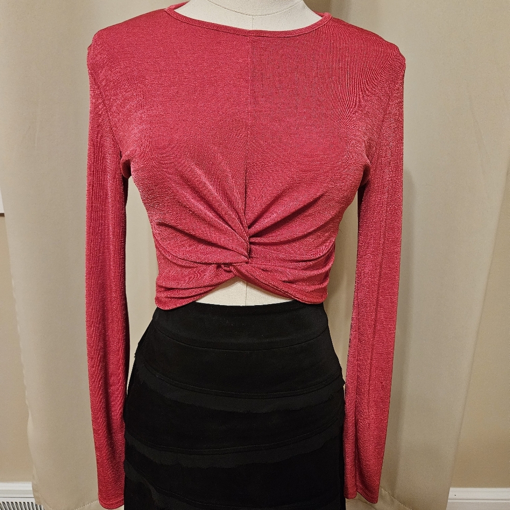 Nasty Gal Red Twist-Front Top Size 6